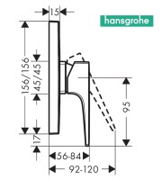 MEDIDAS MONOMANDO DUCHA EMPOTRADO METROPOL HANSGROHE